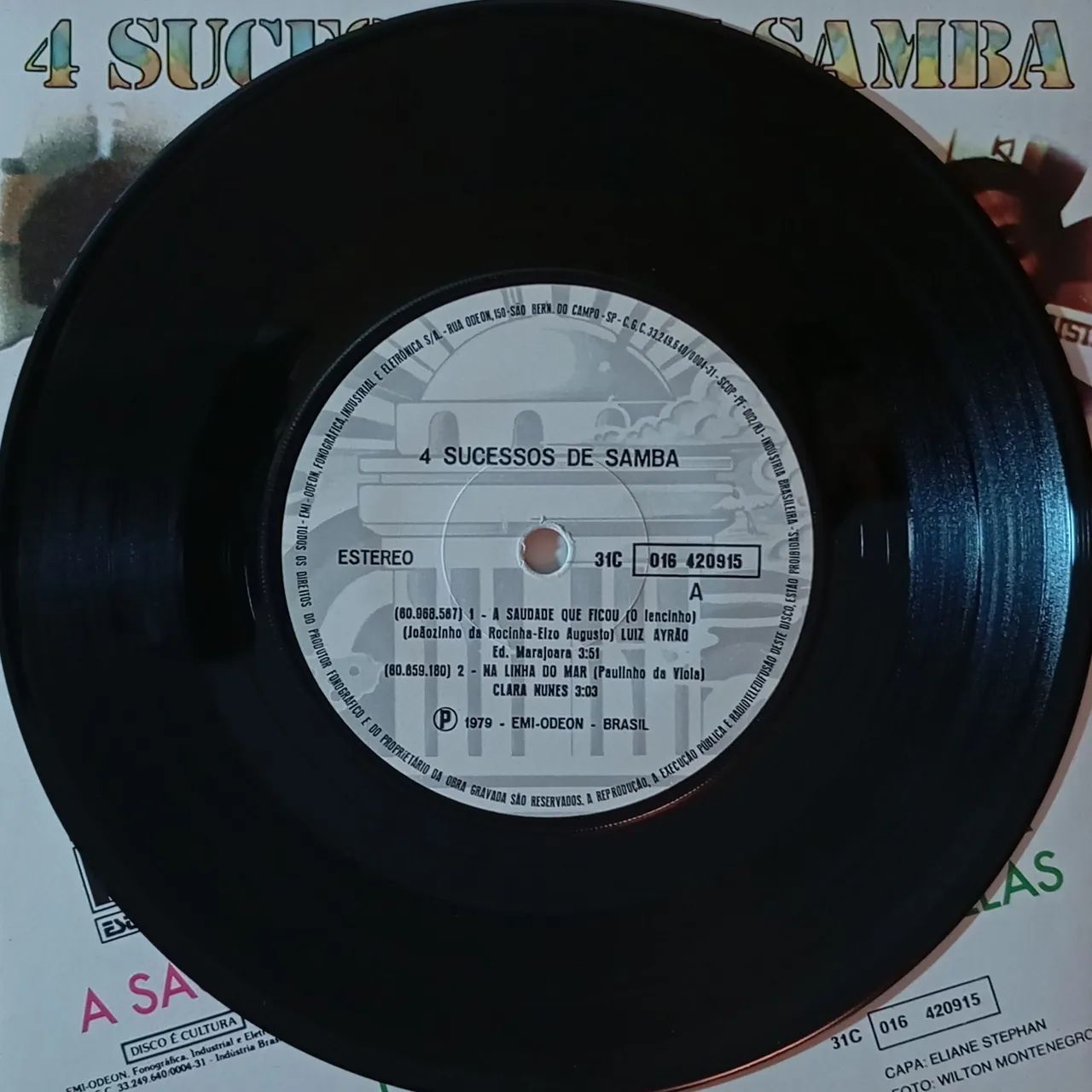 disco de vinil compacto 4 sucessos de samba  - Foto 3