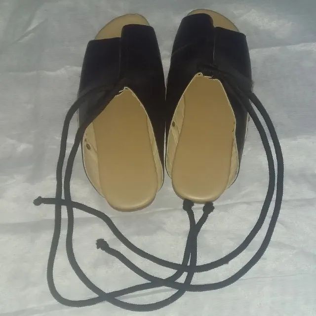 Sandalia feminina preta de cordas amarração -(promocao roupas sapatos femininos liquidacao - Foto 5