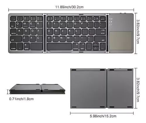 Mini Teclado Touch Dobrável Bluetooth Para Celular Tablet E Outros - Foto 3
