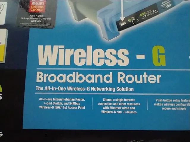 Roteador Banda Larga Wireless-G 54Mbps 2,4Ghz Linksys WRT54G  - Foto 2