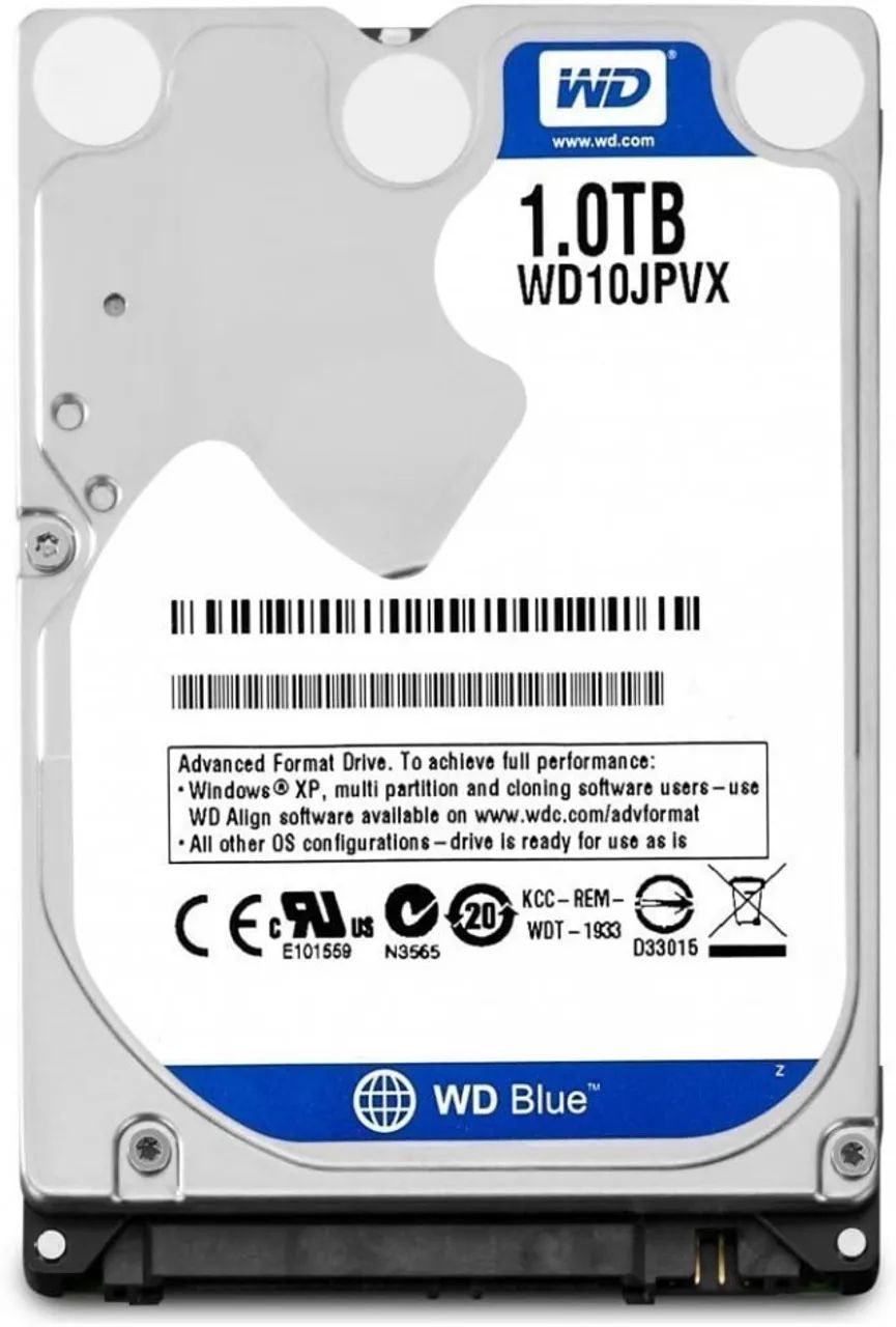 WD 2016 novo azul 1TB 2,5" notebook interno SATA 8Gb/s disco rígido 9,5 mm altura 5400RPM 
