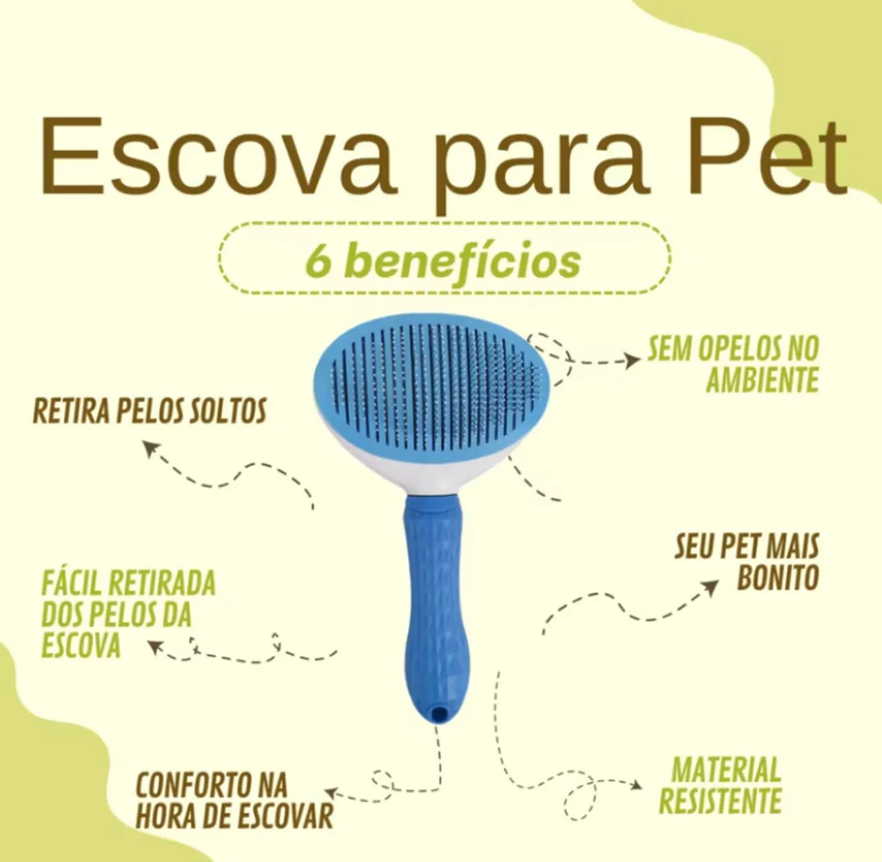 Escova Removedora Tira Pelos Para Cães e Gatos com Botao - Acessórios para pets - Jóquei Clube, Fortaleza 1441780115 | OLX