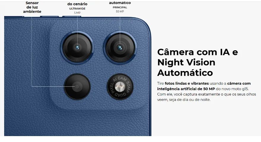 Smartphone Motorola Moto g15-128GB 12GB (4GB RAM+8GB Ram Boost) - Foto 4