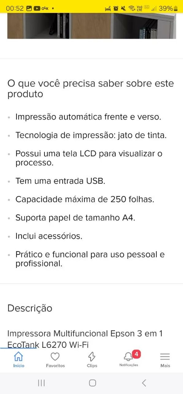 Impressora Multifuncional Epson EcoTank L6270 127/220V - Foto 4