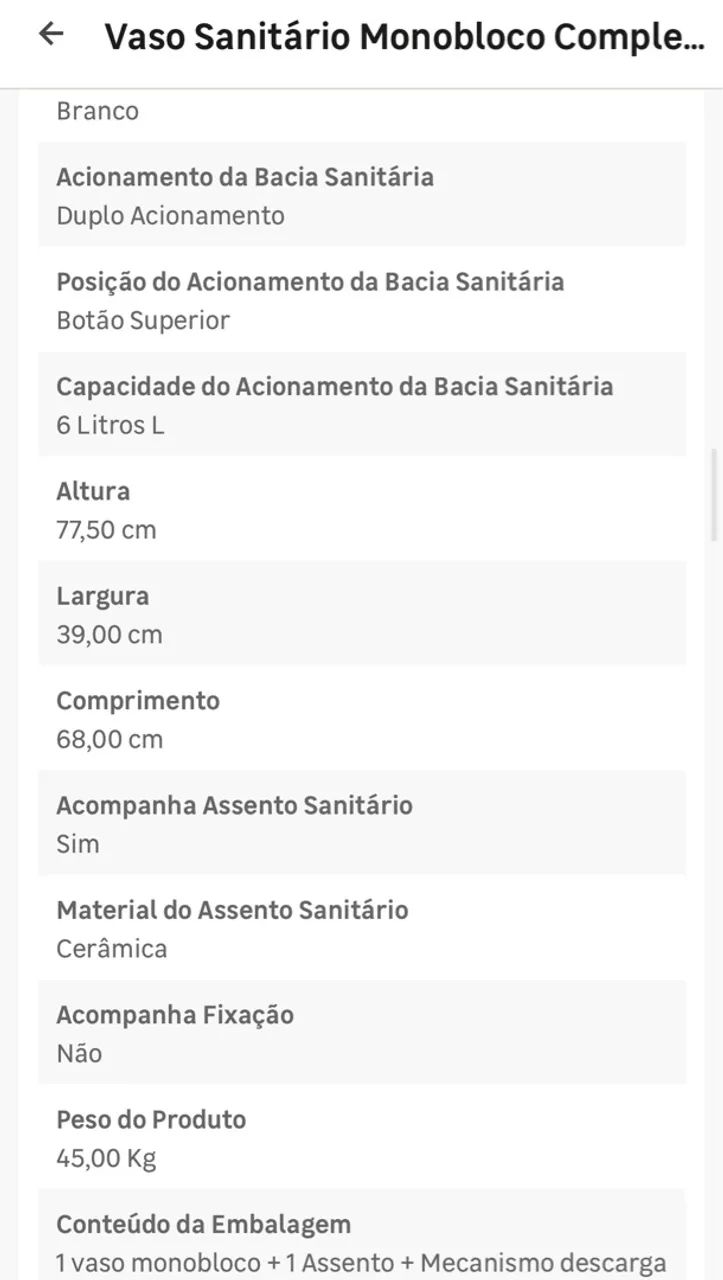 Vaso sanitário monobloco alta qualidade  - Foto 2