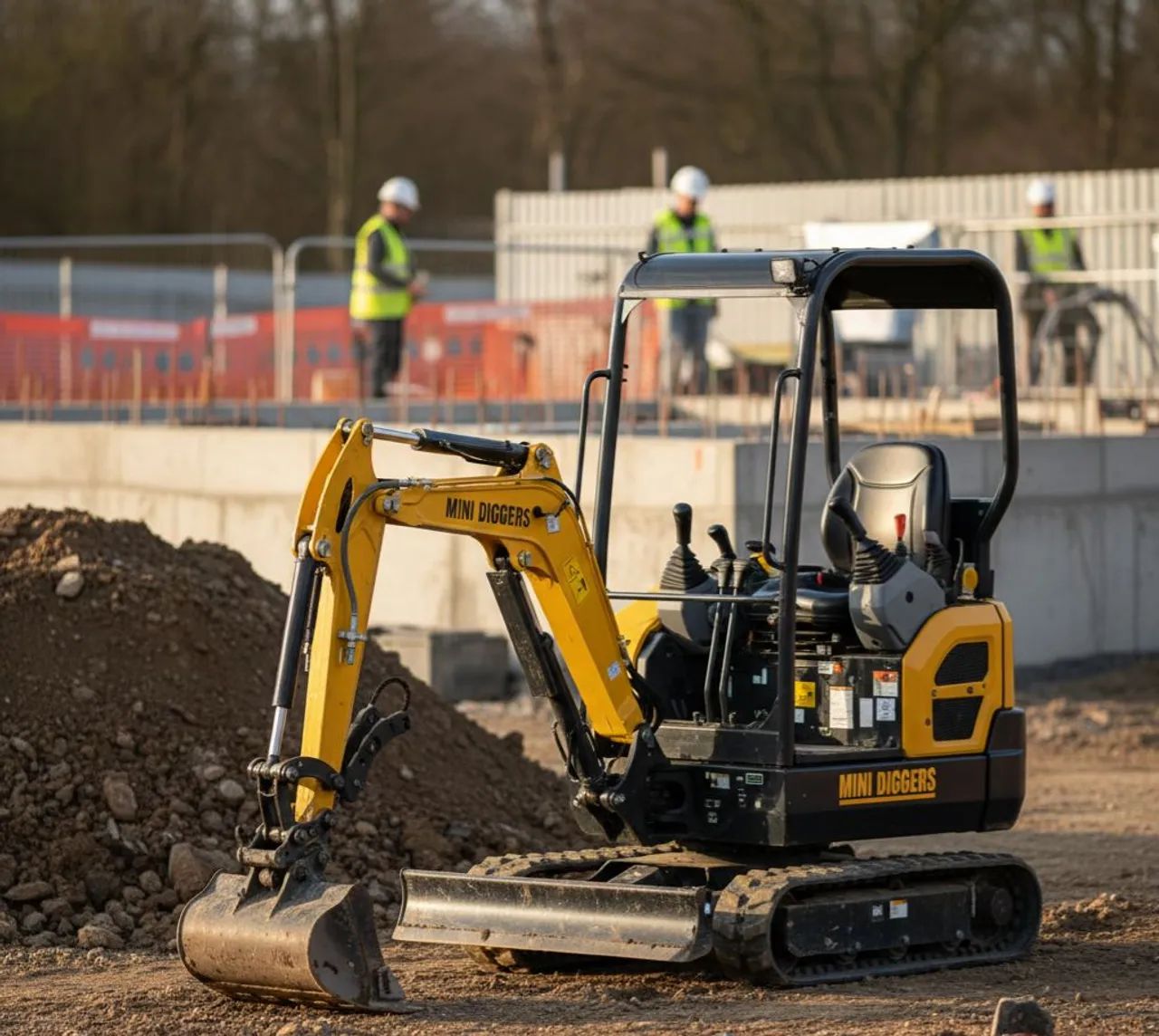 Mini escavadeira obra