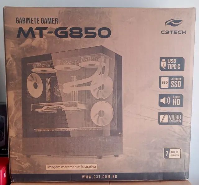 GABINETE GAMER MT-G850BK C3TECH NOVO LACRADO FRETE GRÁTIS PARA MACEIÓ