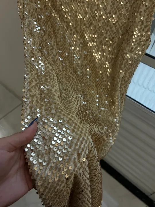 Vestido Dourado De Paetê
