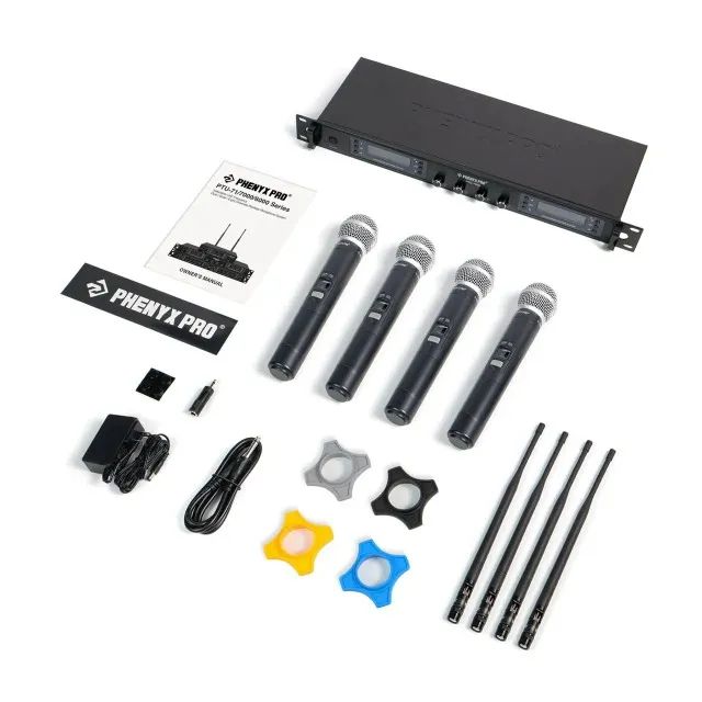 Profissional Kit Microfone Sem Fio 4 Canais PHENYX PRO PTU-7000 - Foto 6