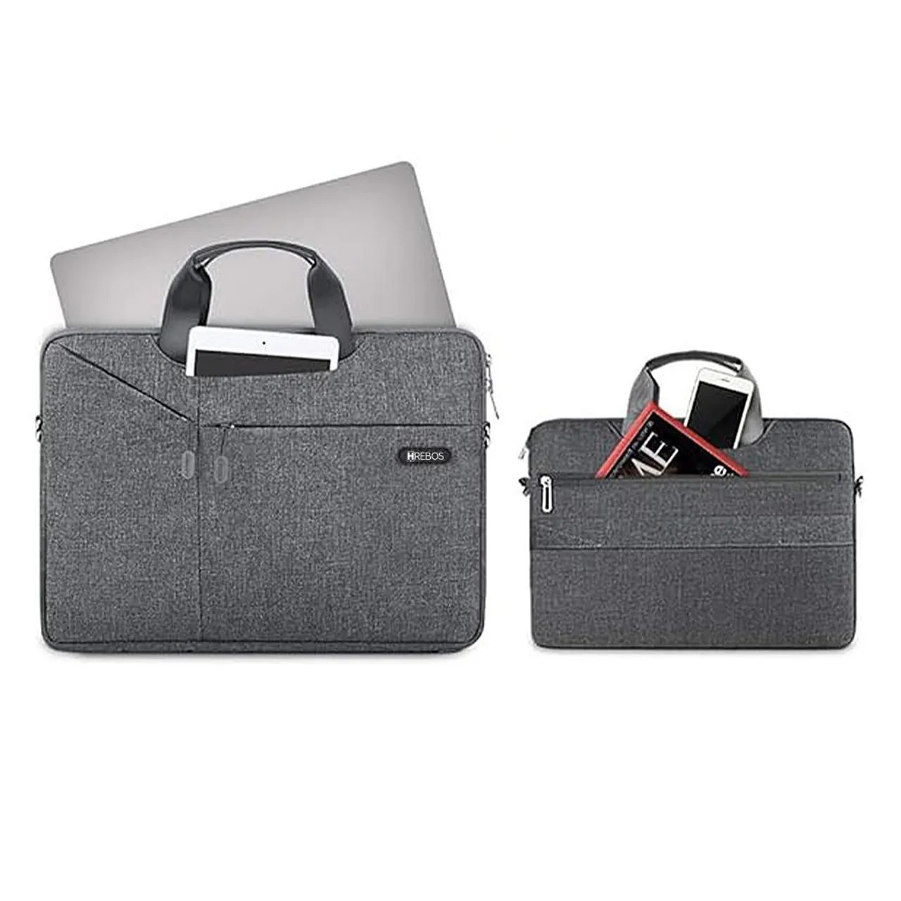 PASTA EXECUTIVA PARA NOTEBOOK 15,4" CINZA/PRETO - HREBOS 