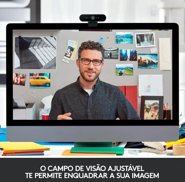 Webcam Ultra Hd 4k Pro Com Microfone Embutido Brio Logitech Cor Preto - Foto 5