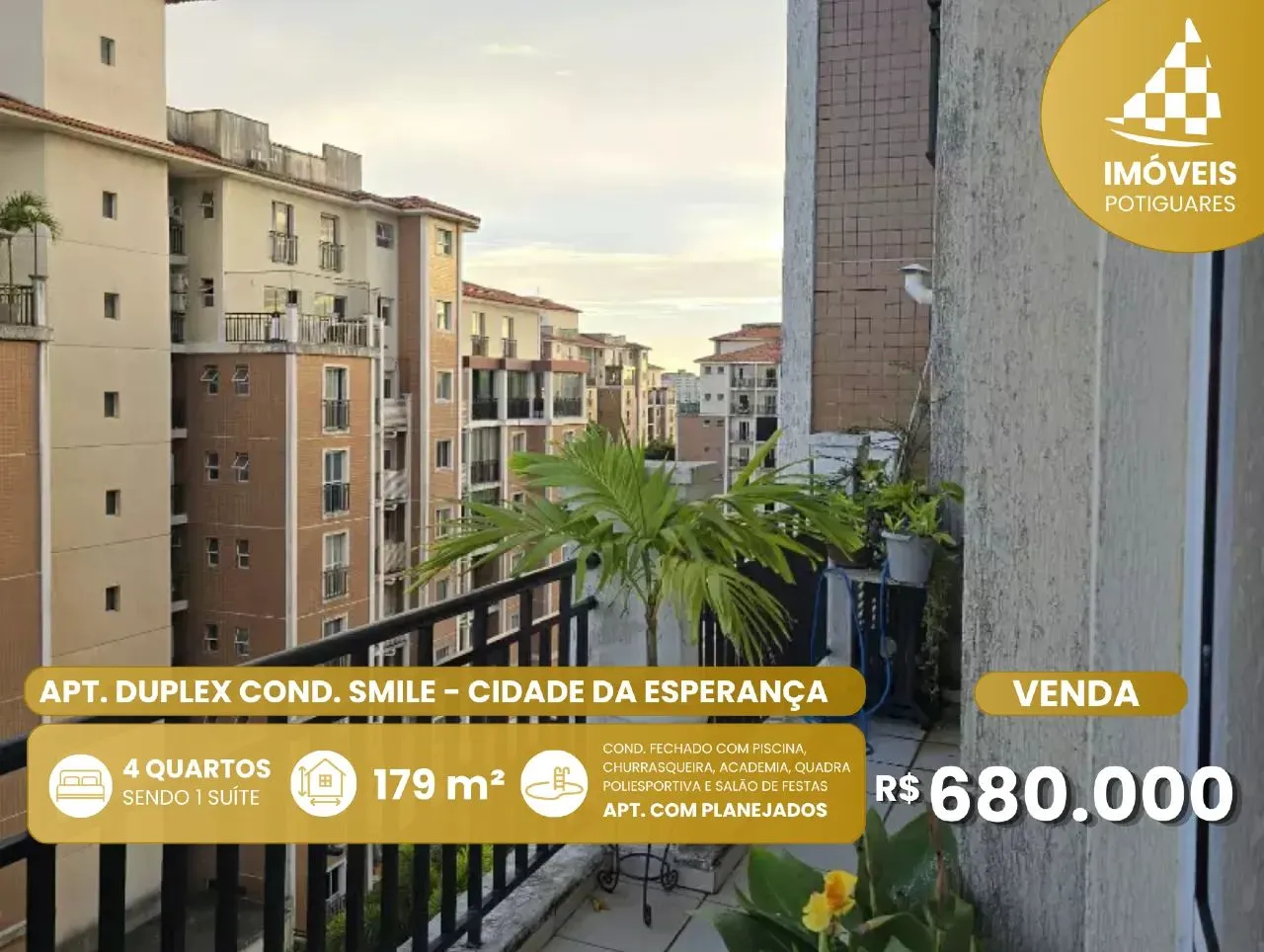 Apartamento à venda, 4 quartos, 1 suíte, 3 vagas, Cidade da Esperança - Natal/RN