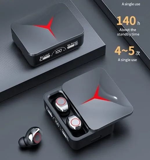 Fones TWS M90 Bluetooth 5.3. Power Bank de 2000 mAh