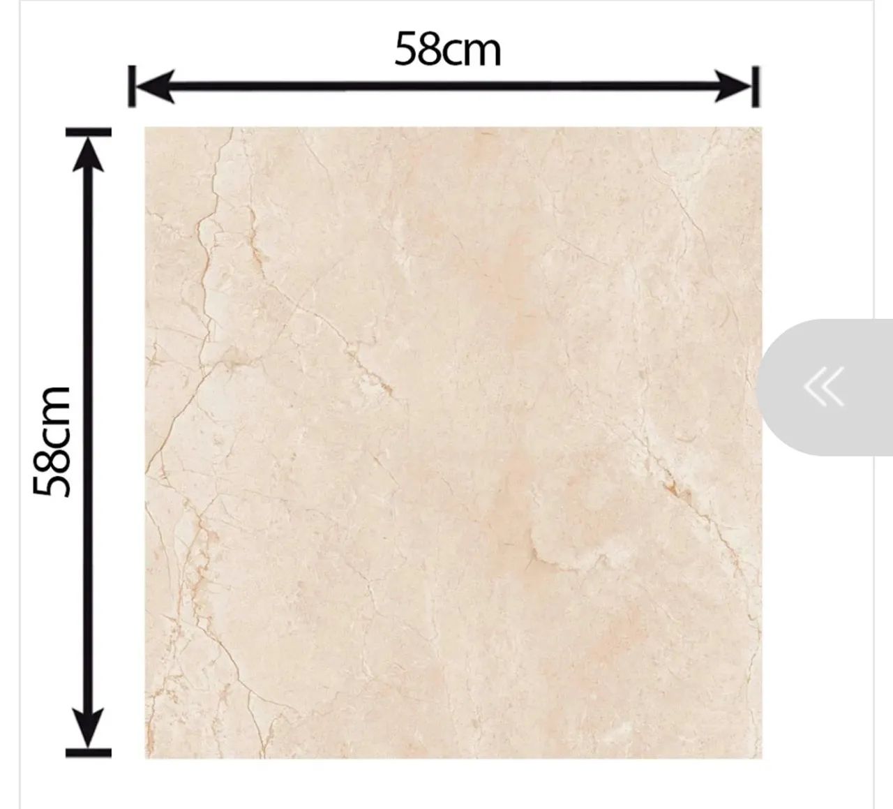 Porcelanato Marmorizado Retificado Acetinado Mediterraneo Bege Tipo A 58x58 
