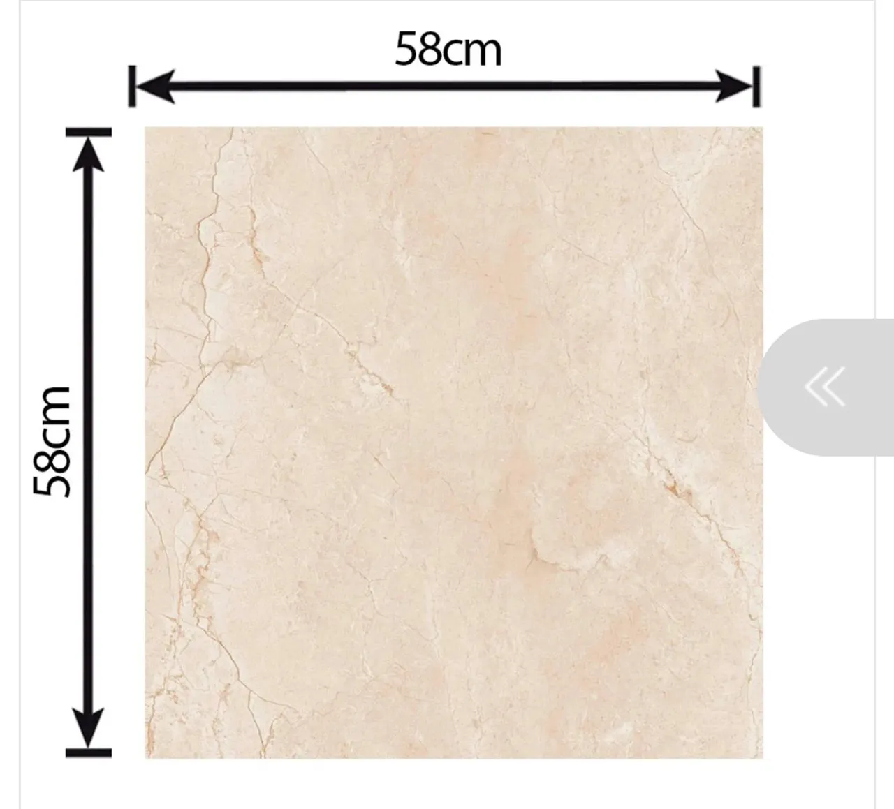 Porcelanato Marmorizado Retificado Acetinado Mediterraneo Bege Tipo A 58x58