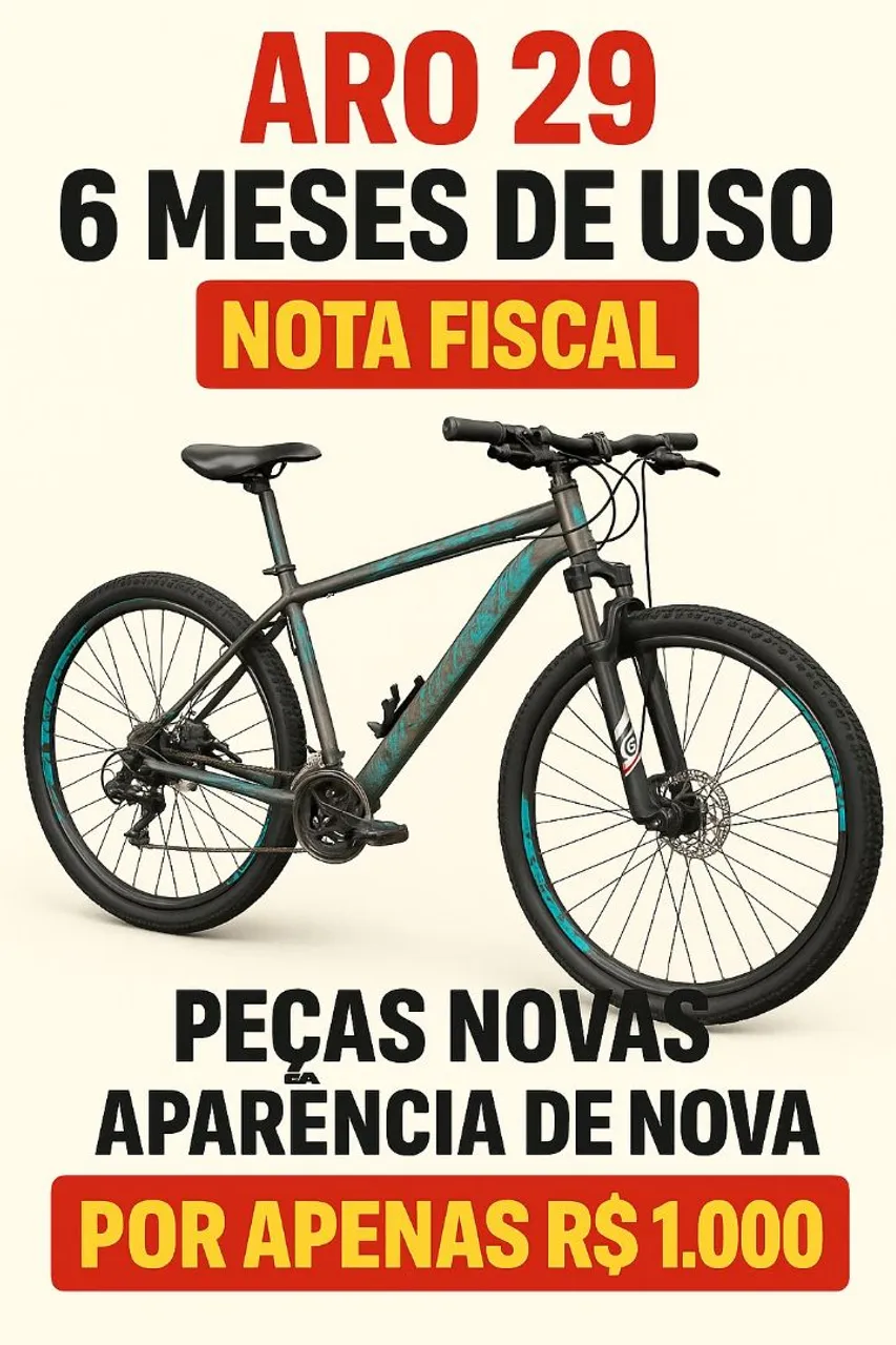 Bicicleta aro 29 semi nova