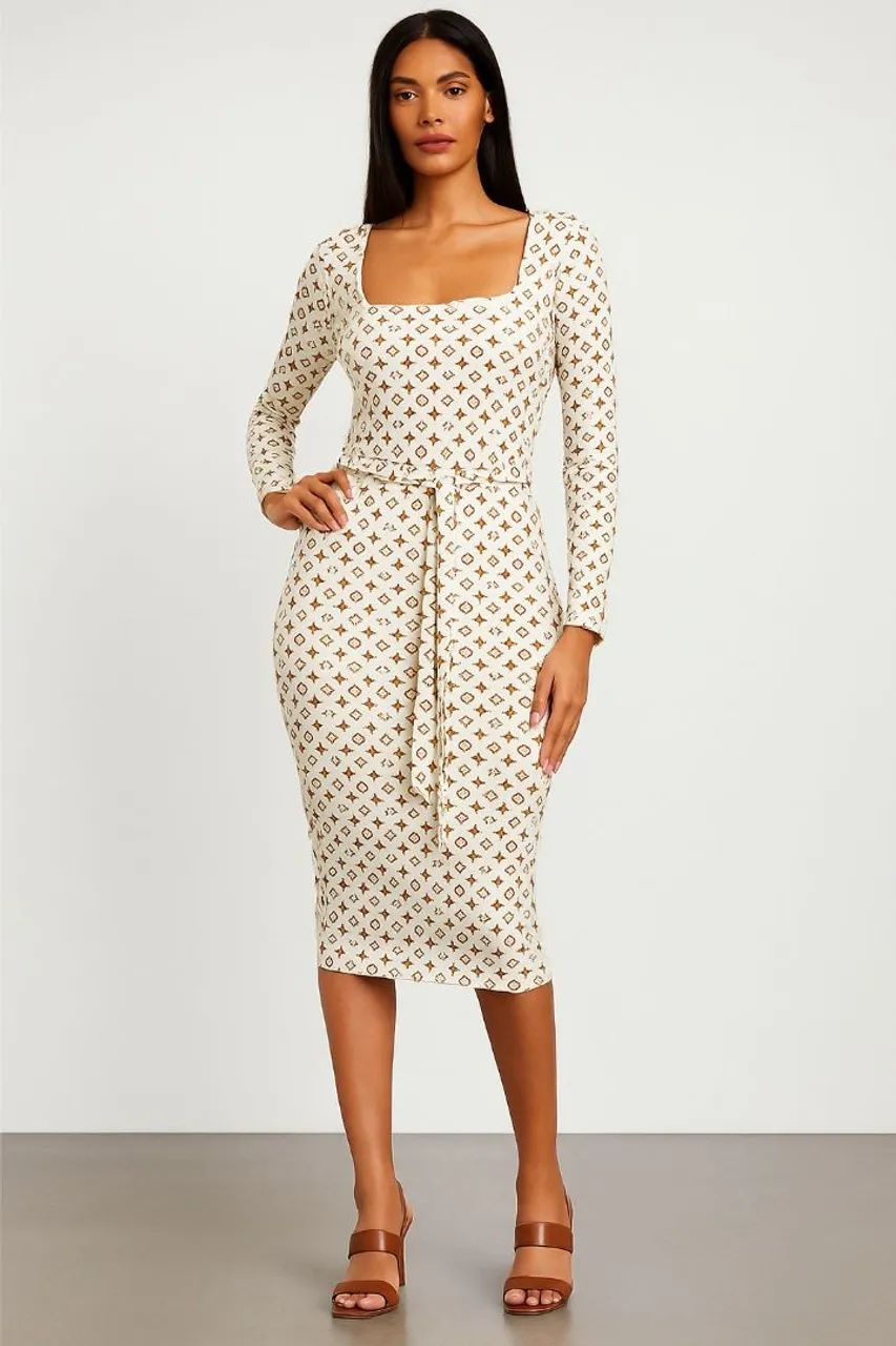 Vestido midi monograma tam m 