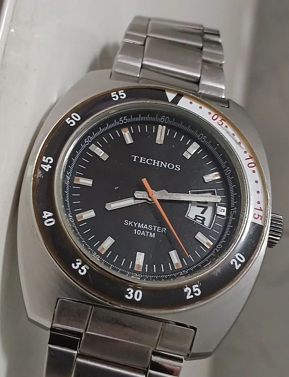 Relógio antigo Technos Skymaster , raro exemplar de coleção muito bonito - Foto 4