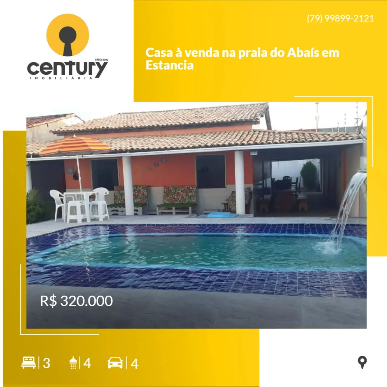 Casa à venda na praia do Abaís em Estancia