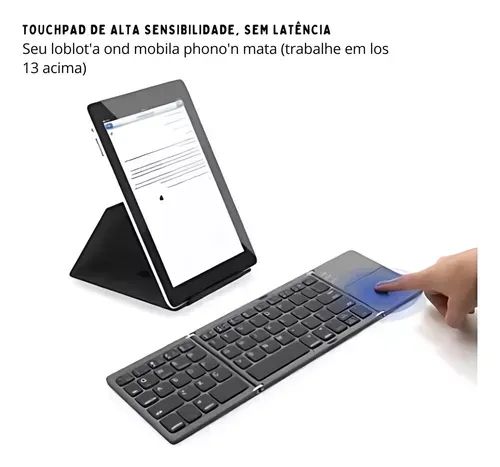 Mini Teclado Touch Dobrável Bluetooth Para Celular Tablet E Outros - Foto 5