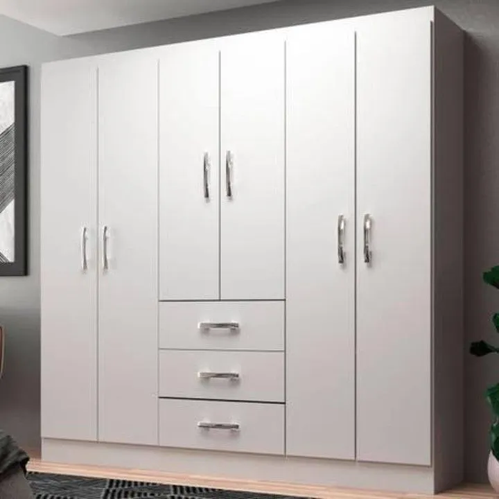 Guarda-Roupas Branco 6 Portas com 3 Gavetas Valor de Promoção
