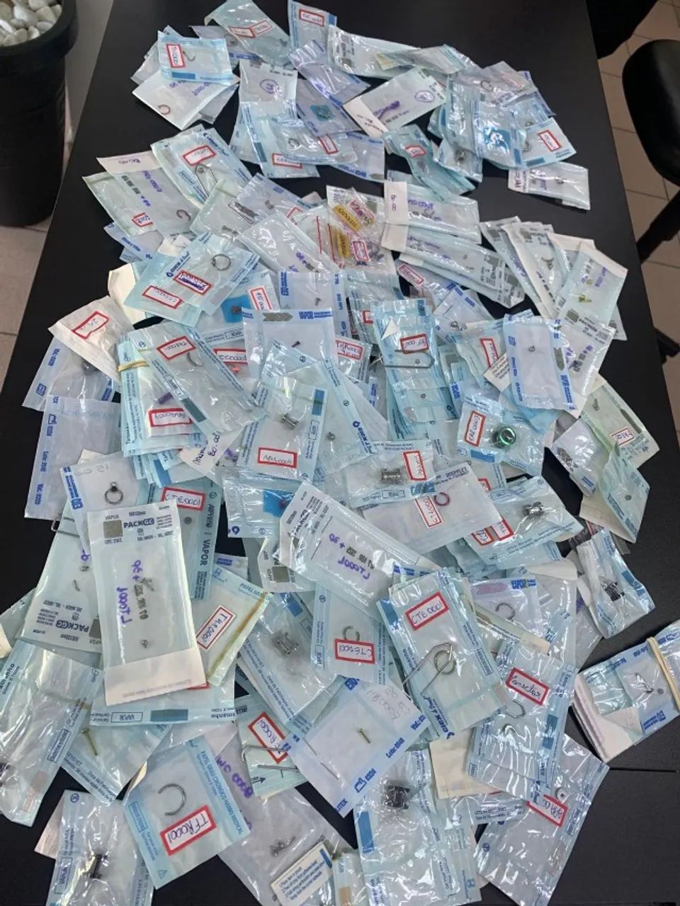 lote de jóias piercing em titanio 