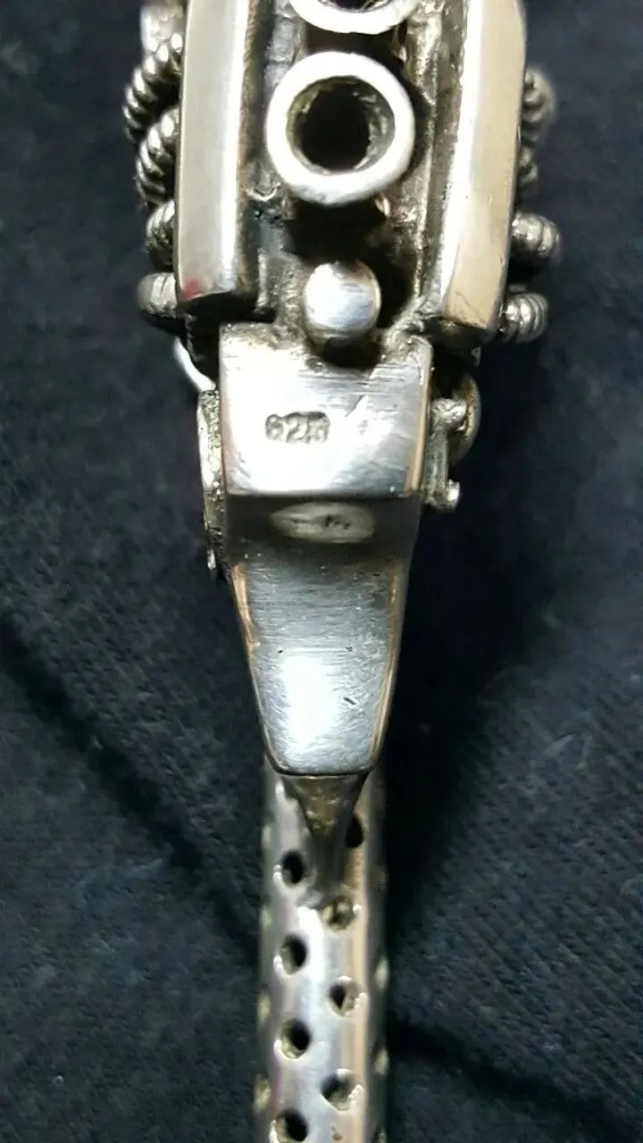 Pingente em prata 925, Tattoo Machine Skull, Lancy U.S.A - Foto 4