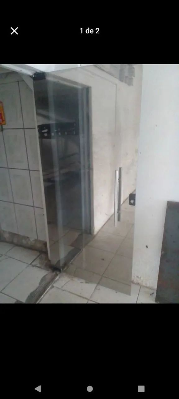 Porta de vidro espelhada 2,02 por 0,95 completa 