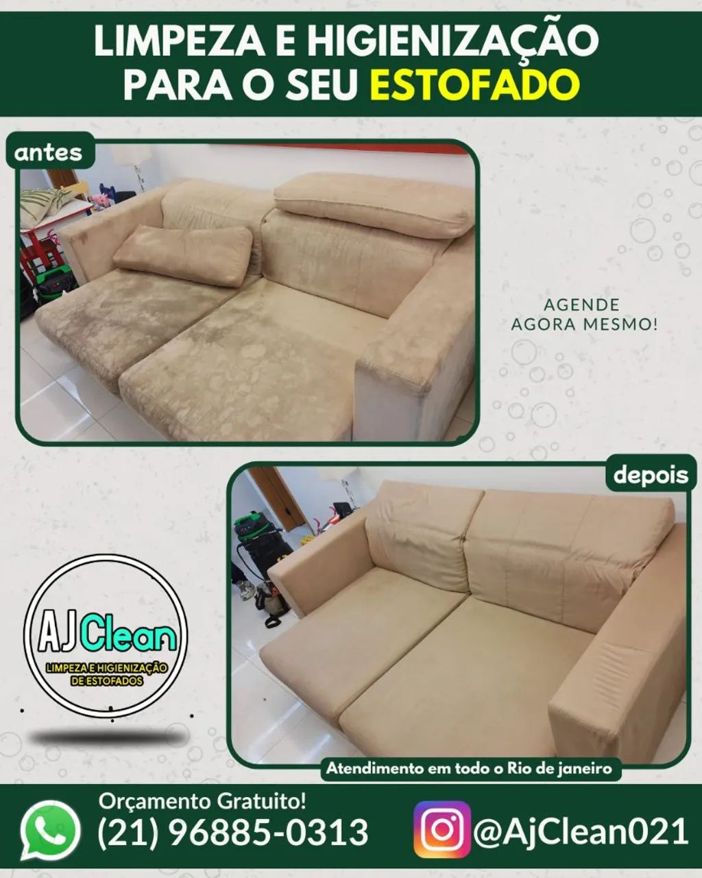 Limpeza e Higienização de sofá bangu, campo grande