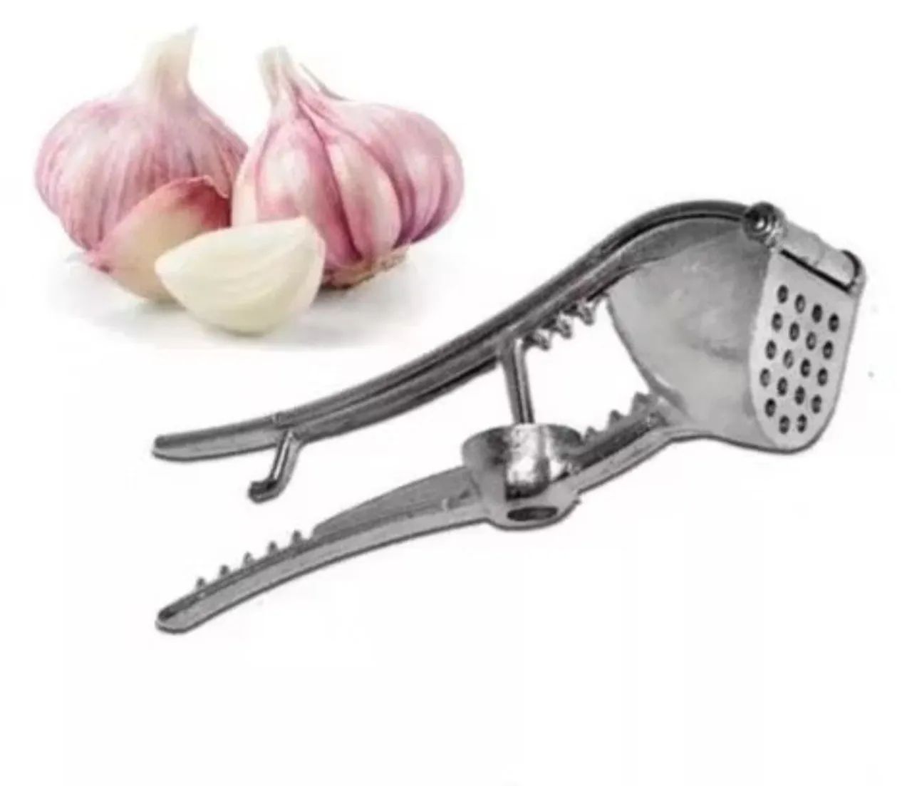 Espremedor Amassador De Alho Multiuso 5 Em 1 Alumínio 15cm