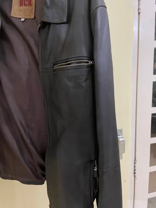 Casaco de couro masculino - Foto 4