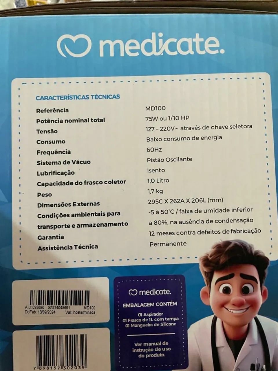 Bomba de Vácuo Aspiradora MD100 - Medicade - Foto 2