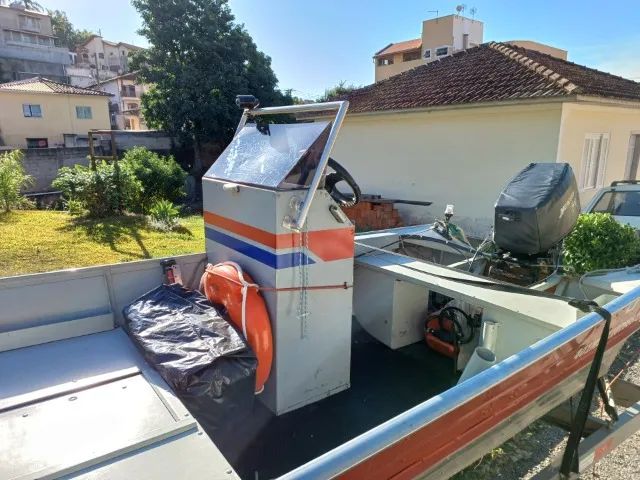 Barco Alumínio - Lancha Alumínio - Bote - Barco com Volante e Console - Barco - Voadeira - Foto 10