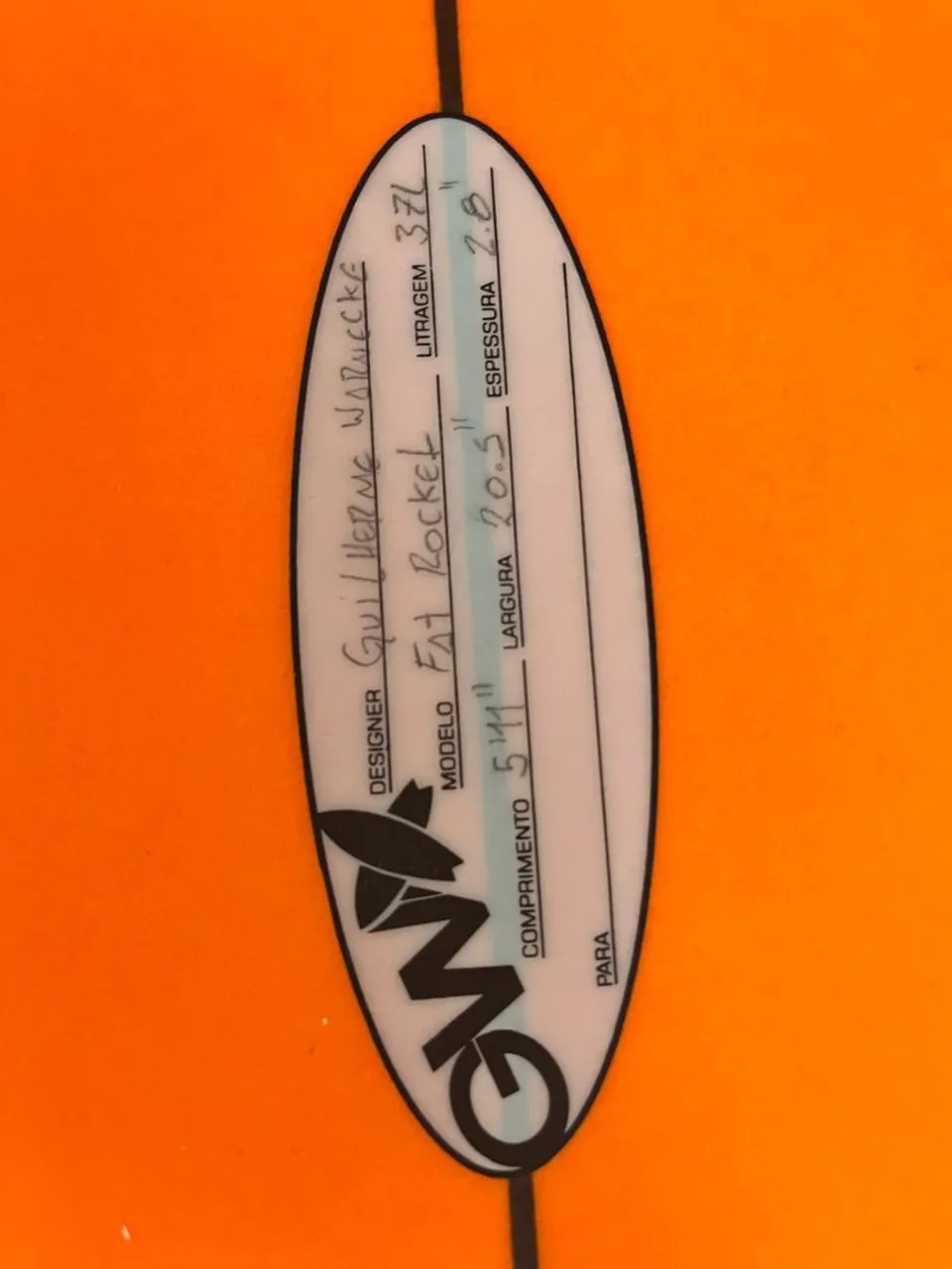 Prancha de Surfe Fat Rocket 5'11" - Guilherme Worneck