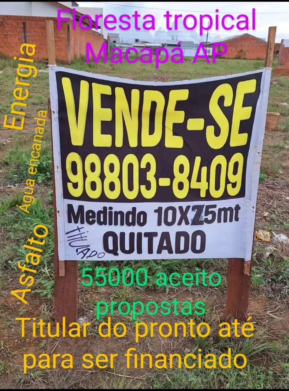 Vende terreno no floresta tropical em Macapá  AP