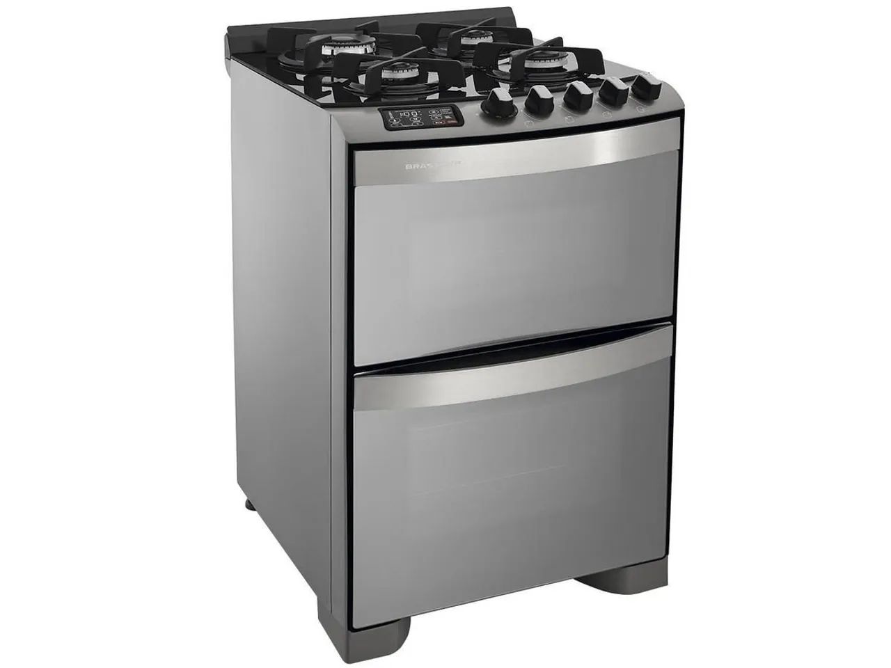 Fogão 4 Bocas Brastemp Ative! GLASS BFD4 VARNNA Inox Forno Duplo <br> - Foto 2
