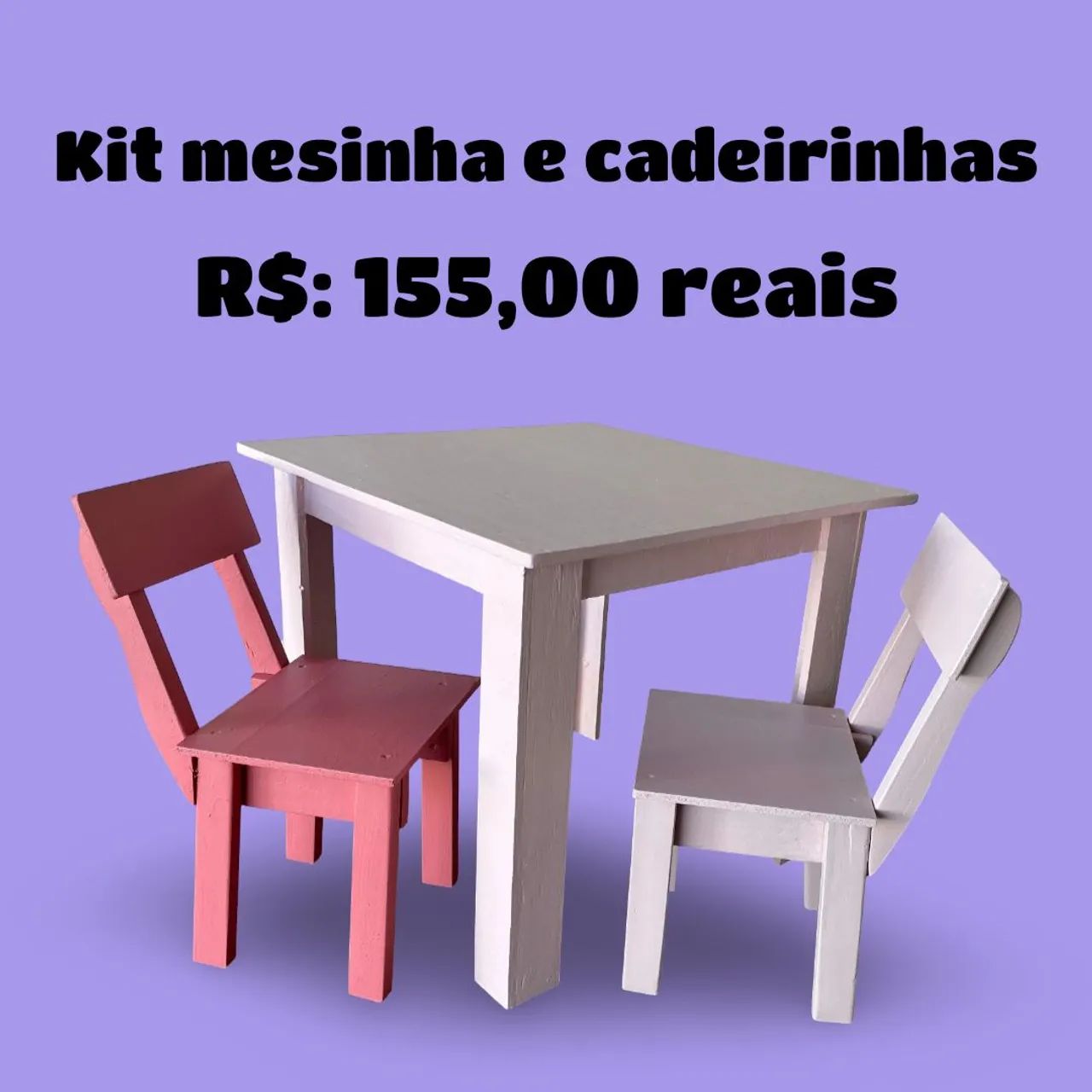 Kit Mesinha e Cadeirinhas Infantil - Foto 3