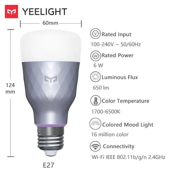 Lâmpada Inteligente Yeelight Colorida - Compatível com Alexa e Google - Foto 2