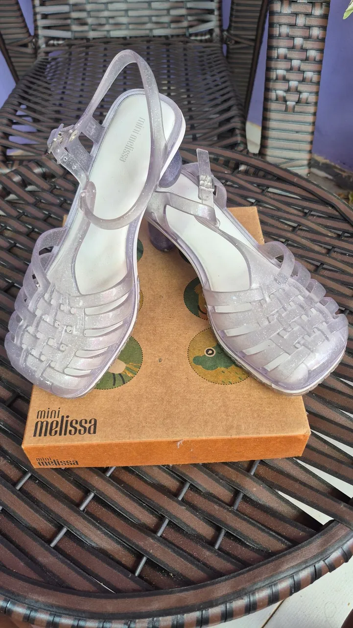 Sandália Mini Melissa Glitter Transparente