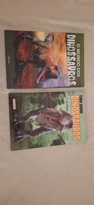 2 Livros sobre Dinossauros - O Mundo dos Dinossauros e Tudo Sobre Dinossauros