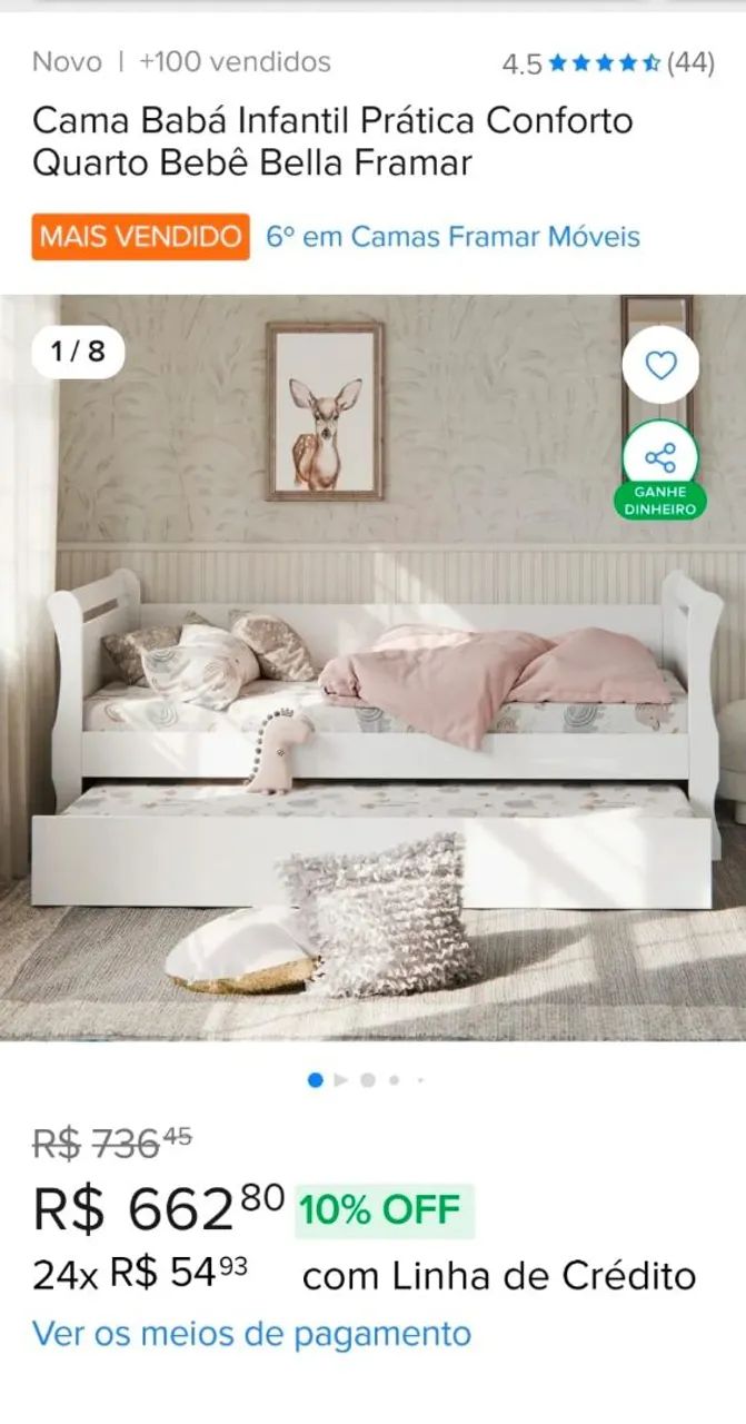 Bicama com cama auxiliar MDF Tebarrot + 2 colchões  - Foto 3