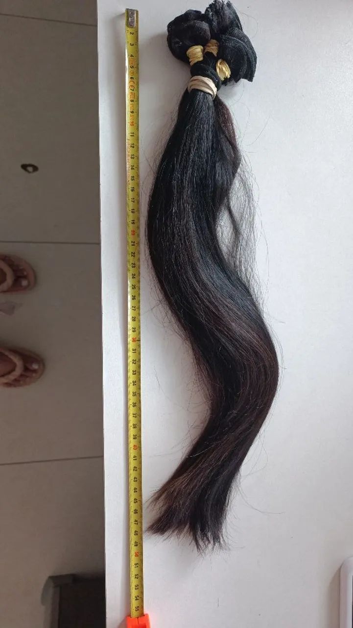 Cabelo brasileiro do sul castanho médio 50cm - Foto 4