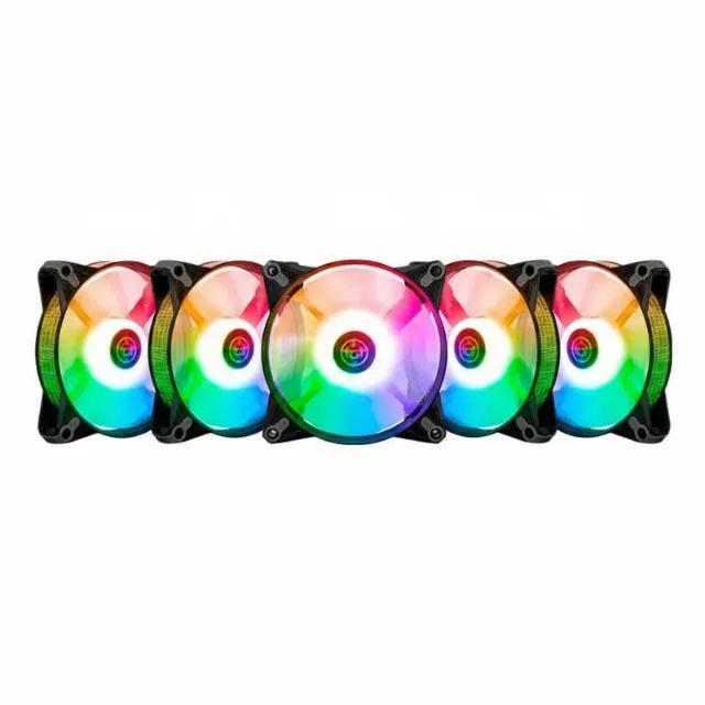 Kit 5 Fans/Coolers TGT Humber, ARGB, 5x 120mm, Preta, Controladora e Controle, Nova, Lacra