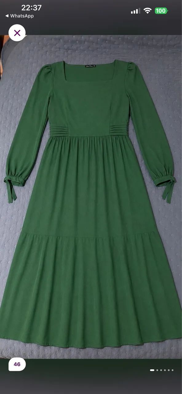 vestido mídi - verde militar 