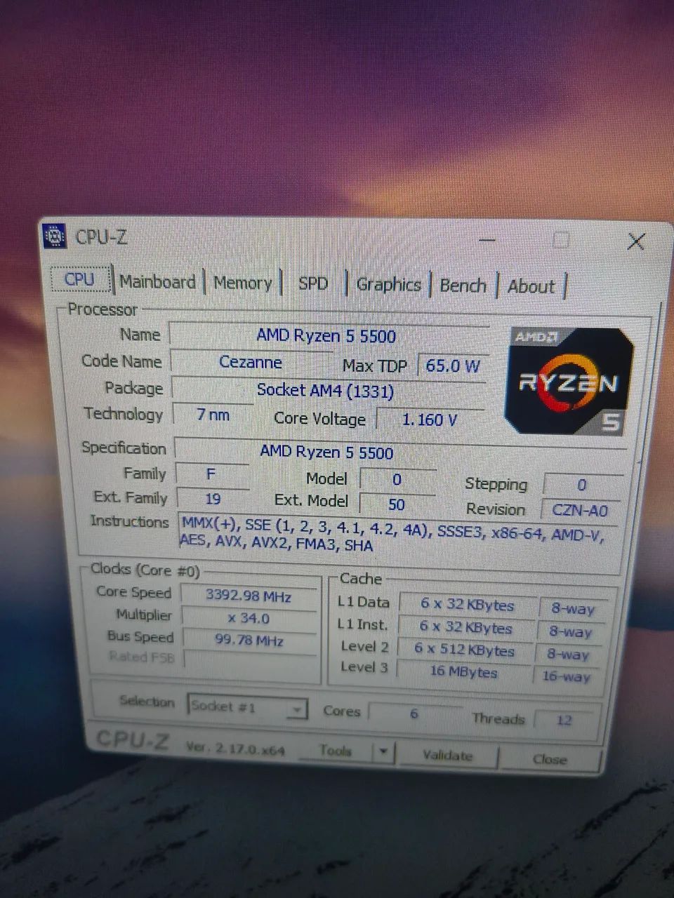Processador RYZEN 5 5500