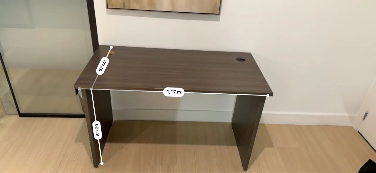Mesa de Escritório com Passa Fio em MDF - Foto 2