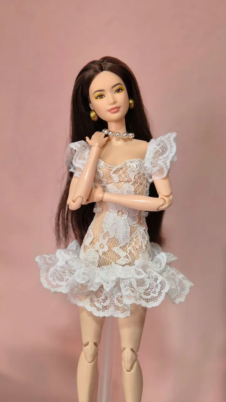 Vestido de rendas para barbie
