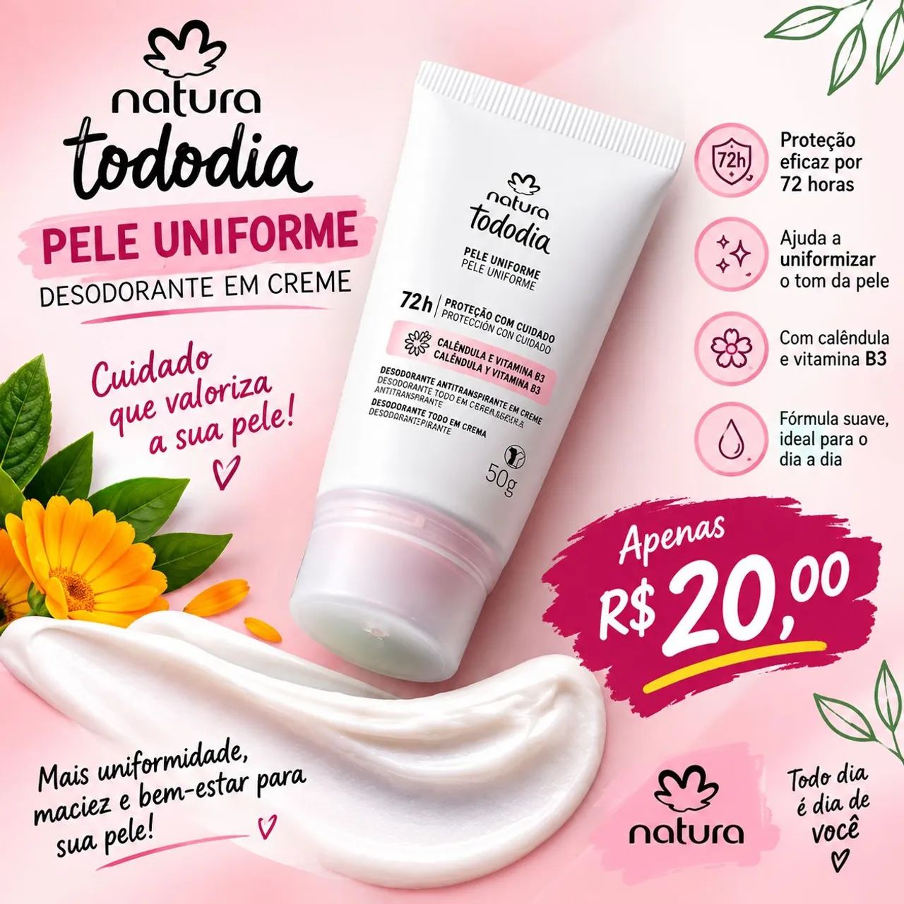Desodorante Creme Natura Tododia  - Foto 2