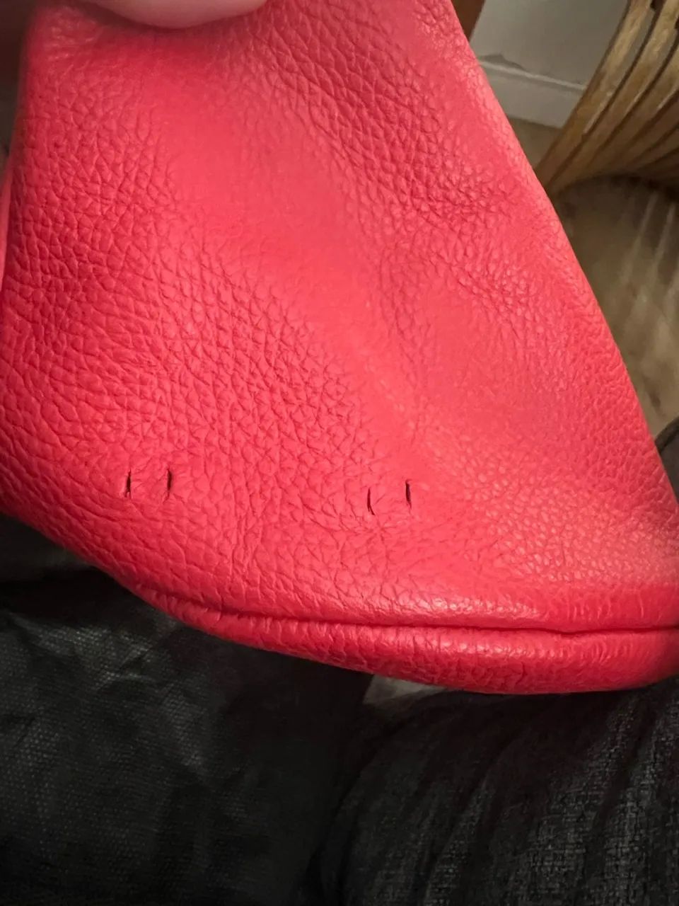 Bolsa Saco Vermelha Couro Legítimo Donna Guerriera - Nova - Foto 5