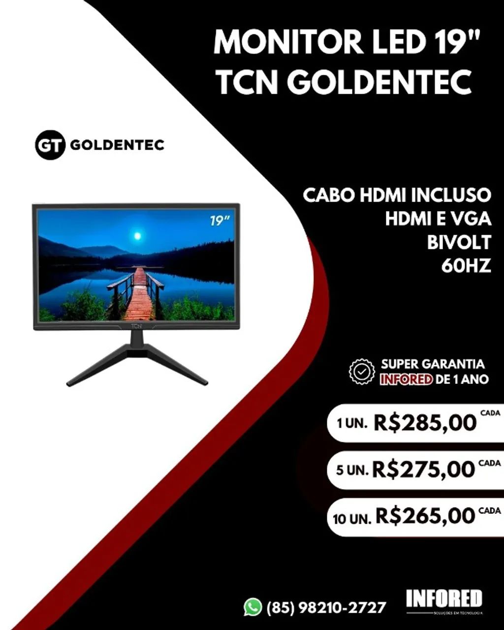 Monitor LED 19 TCN Goldentec 